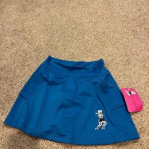 Blue Athletic Skirt with Logo